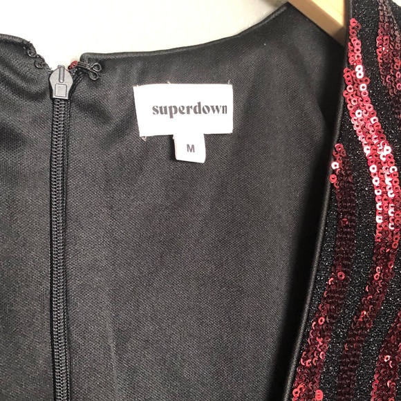 Revolve Superdown Kim Deep V Sequin Mini Dress M L NWT - Picture 8 of 16